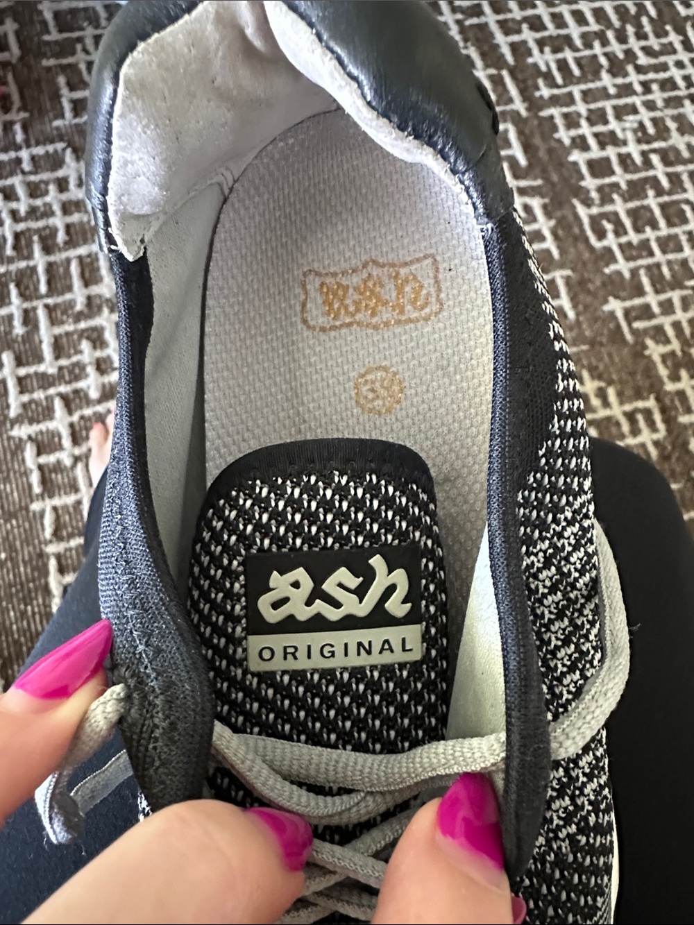 Ash Original Women's Black & White Knit Slip-On Sneaker
